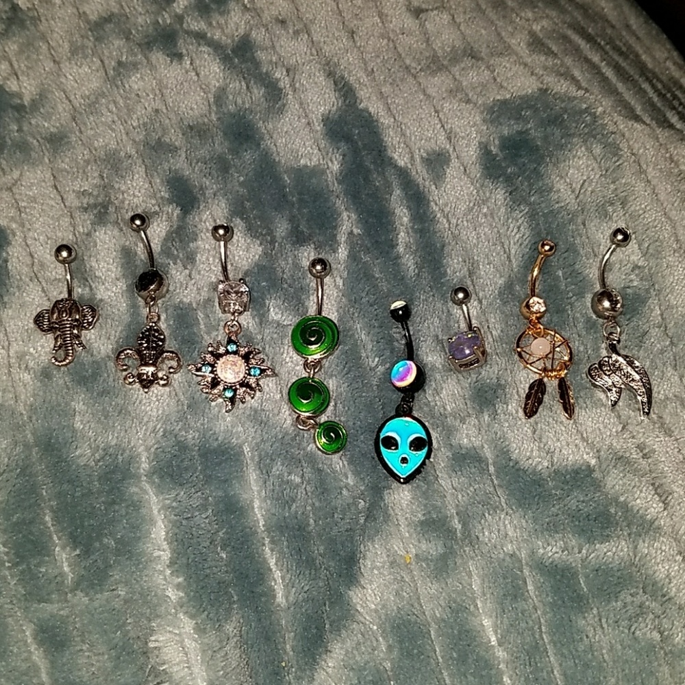 10 belly button rings